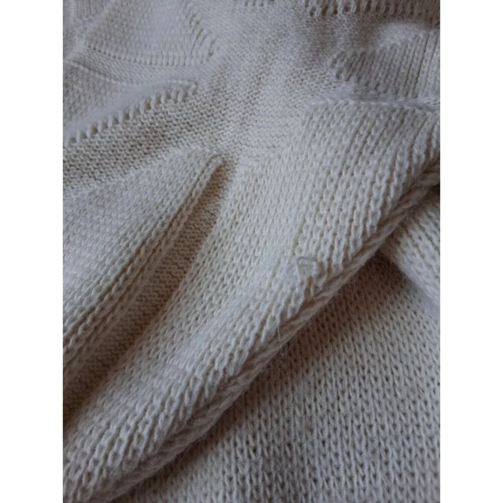 Towne by London Fog Off White Cream Geometric Knit Plus Size Pullover Sweater 2X